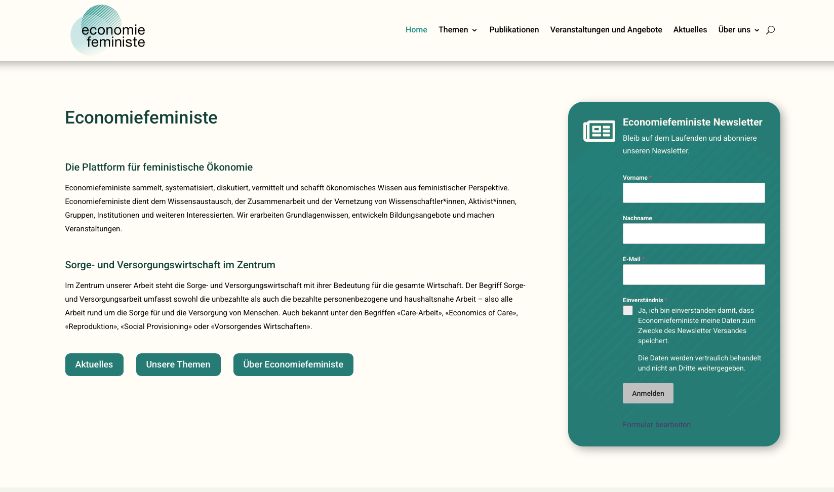 Neue Website Economiefemininiste